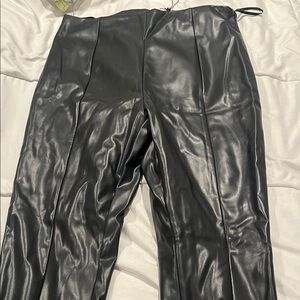Black Faux Leather Pants